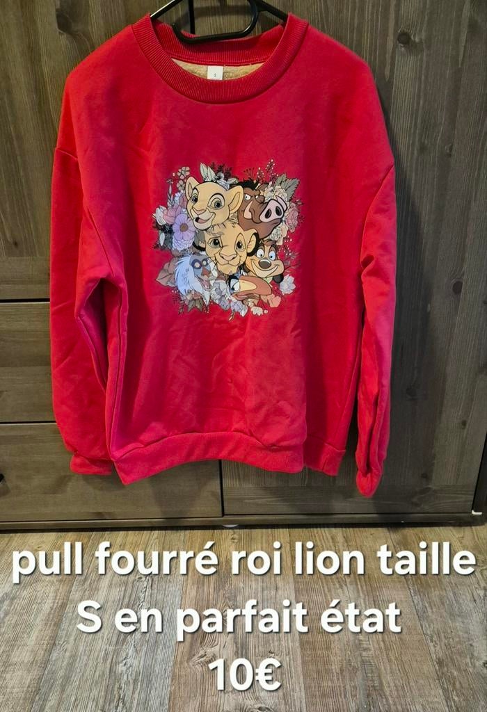Pull roi lion, Rouge, Autre, Enlèvement ou Envoi, Taille 36 (S)