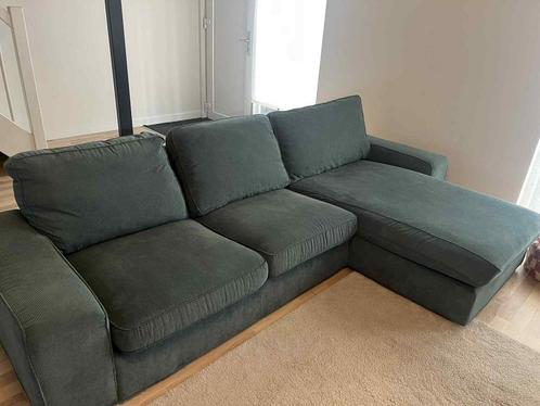 Kivik 3 zit zetel -chaise longue + poef, Huis en Inrichting, Zetels | Complete zithoeken, Gebruikt, Ophalen
