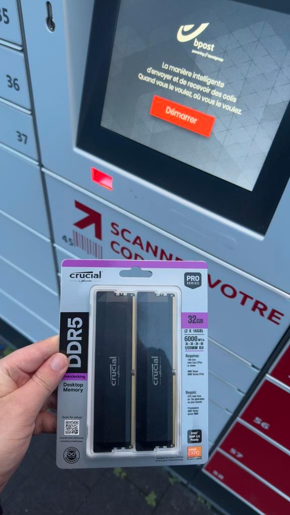 Crucial 216 GB (32 GB) 6000 MHz CL36 DDR5, Computers en Software, RAM geheugen, Nieuw, Ophalen of Verzenden