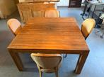 Eettafel met 4 stoelen, Huis en Inrichting, Ophalen, Vierkant, Zo goed als nieuw, Vier personen