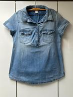 H&M Mama poloshirt van blauw denim - Maat M, Kleding | Dames, Maat 38/40 (M), H&M, Blauw, Zo goed als nieuw