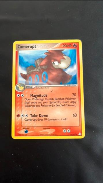 Pokemonkaart, Naam: camerupt, serienummer: 36/110. beschikbaar voor biedingen