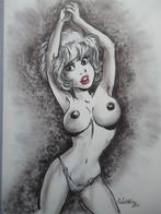 Grote tekening Natasja (AE) - gesigneerd Francois Walthery, Ophalen of Verzenden