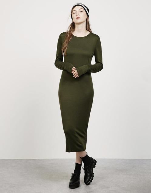 Kaki jurk van Bershka - Maat medium, Kleding | Dames, Jurken, Ophalen of Verzenden