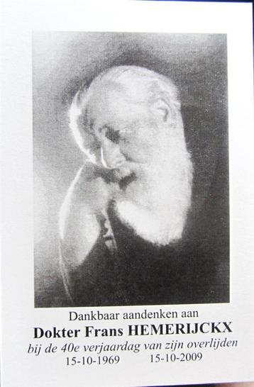 DOODSPRENTJE- NINOVE- DR.FRANS HEMERIJCKX beschikbaar voor biedingen