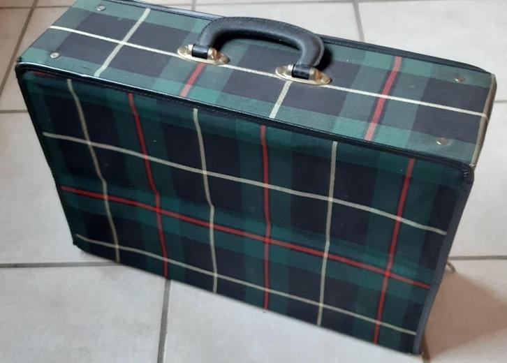 vintage reiskoffer tartan weekender ('60), Verzamelen, Retro, Overige typen, Ophalen of Verzenden