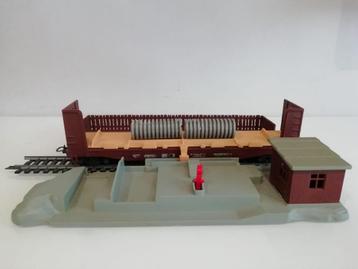 HO Lima 602880 buizen losplatform + buizentransportwagon (4), Enlèvement ou Envoi, Utilisé, Pont, Tunnel ou Bâtiment, Courant continu ou Courant alternatif