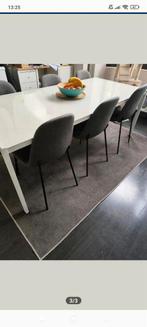 Mat glazen witte tafel voor binnen of buiten, Huis en Inrichting, Ophalen, Zo goed als nieuw, Glas