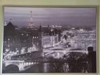 Kader met print "Paris by night"-Afm.;B 1,40m. H 1,00m., Ophalen, Gebruikt, 125 cm of meer, Print