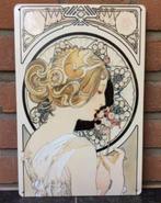 ALPHONSE MUCHA Primrose Jugendstil Metalen Wandbord, Collections, Envoi, Neuf, Affiche