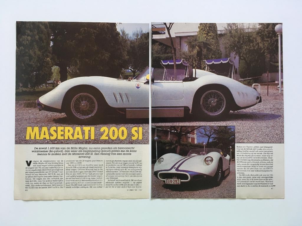 Artikel Maserati 200SI, Boeken, Auto's | Folders en Tijdschriften, Ophalen of Verzenden, Zo goed als nieuw, Overige merken