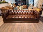 MANCHESTER 4 zits zetel CHESTERFIELD KUBUS Bruin leder, Huis en Inrichting, Ophalen of Verzenden, Nieuw, Leer