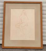 dessin sanguine femme nue signe rik slabbinck, Antiek en Kunst, Ophalen of Verzenden
