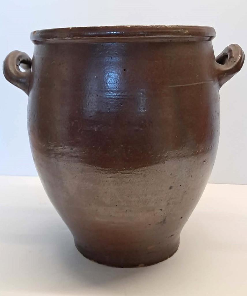 Ancien pot / jarre en grès brun à deux anses, Enlèvement