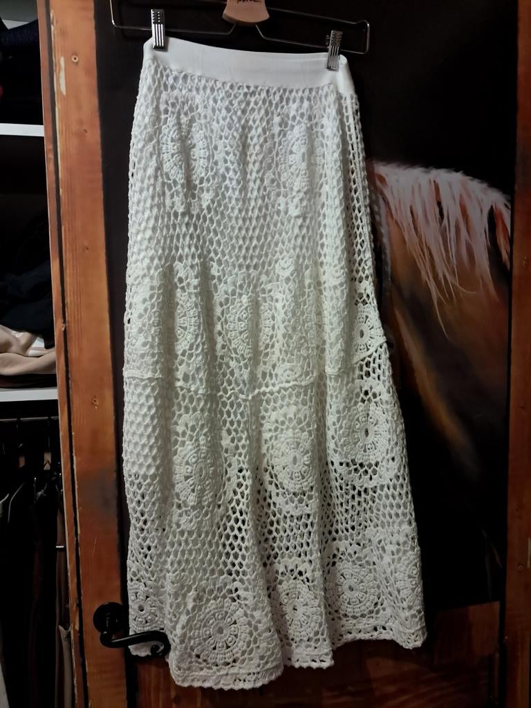 Lange rok, Ophalen, Maat 38/40 (M), Wit