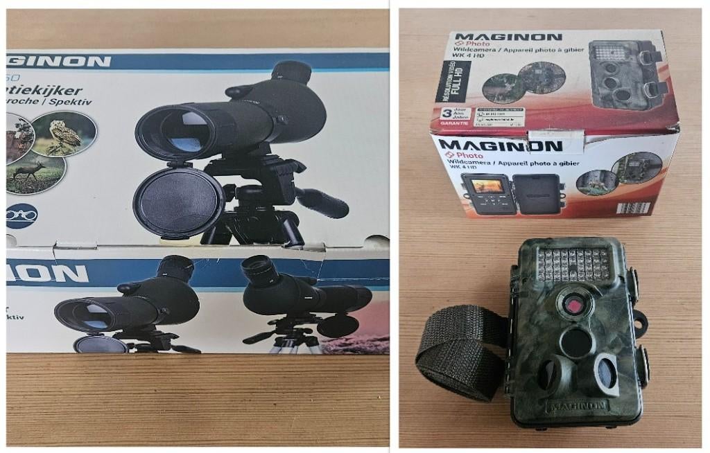 Wildcamera + observatiekijker + dierenboeken, Hobby en Vrije tijd, Overige Hobby en Vrije tijd, Ophalen of Verzenden
