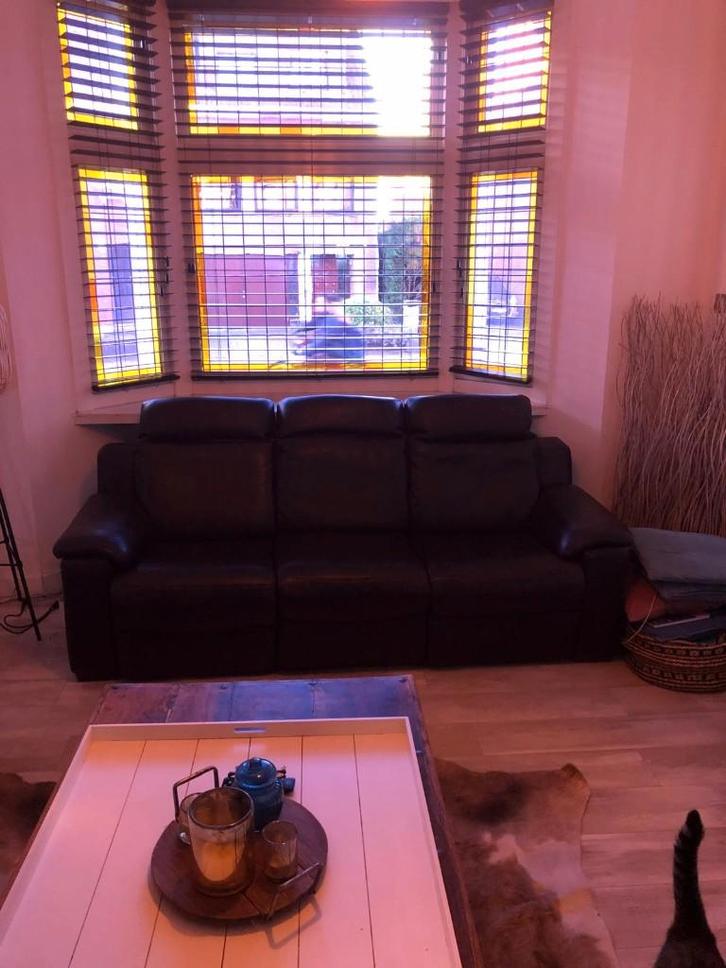 Gratis elektrische 3-zit zetel, Maison & Meubles, Canapés | Salons, Utilisé, Banc droit, Trois personnes, Cuir, Enlèvement