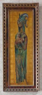 ROGER VAN BELLEGHEM / MOEDERLIEFDE / OLIEVERF 70x29cm KADER, Enlèvement ou Envoi