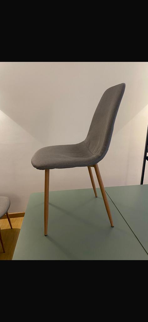 8 stoelen met aluminium onderstel, Huis en Inrichting, Stoelen, Ophalen, Gebruikt, Vijf, Zes of meer stoelen, Stof