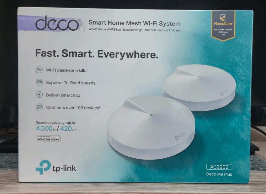 TP-Link Deco M9 Plus (2-Pack), Computers en Software, WiFi-versterkers, Nieuw, Ophalen of Verzenden