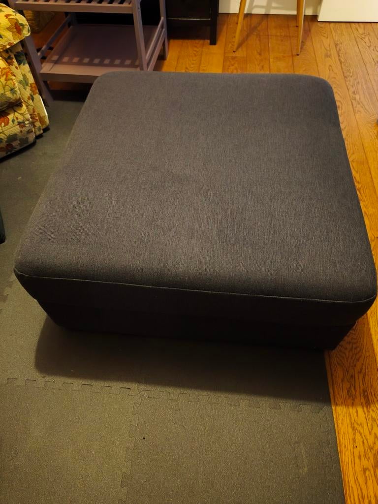 Grote poef antraciet 90 x 95 cm, Ophalen