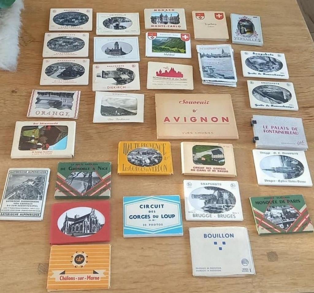 30 oude pakjes met foto's van steden, Ophalen of Verzenden, Foto