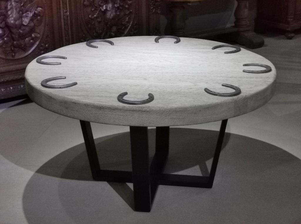 Massieve eiken salontafel., Ophalen, Eikenhout