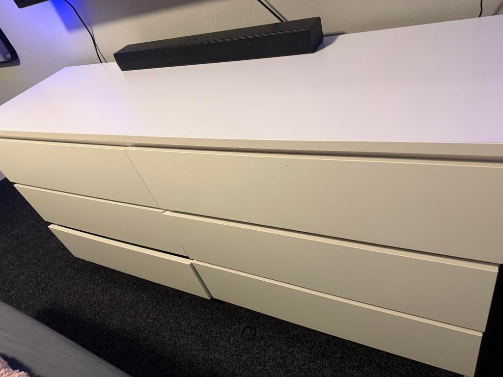 Malm ladekast wit, Huis en Inrichting, Ophalen of Verzenden, Zo goed als nieuw, 160 cm