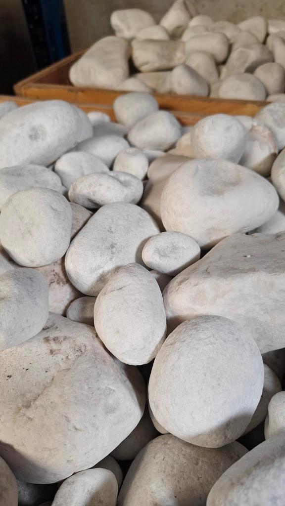 partij witte sierkeien (420 kg) – designkwaliteit, Jardin & Terrasse, Gravier, Rochers & Caillasse, Neuf, Rocher, Blanc, Marbre