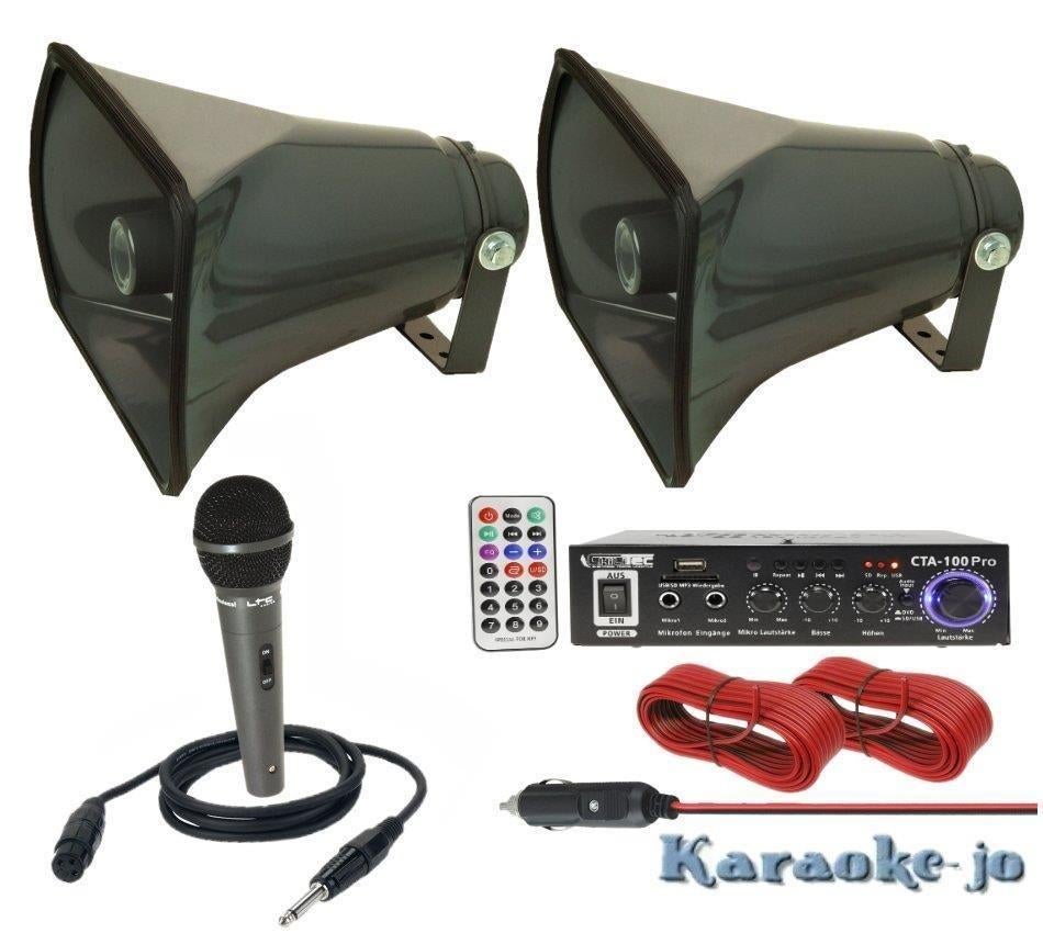 Complete 12 Volt omroep installatie voor op de Auto E-P113, Auto diversen, Autospeakers, Ophalen of Verzenden, Nieuw