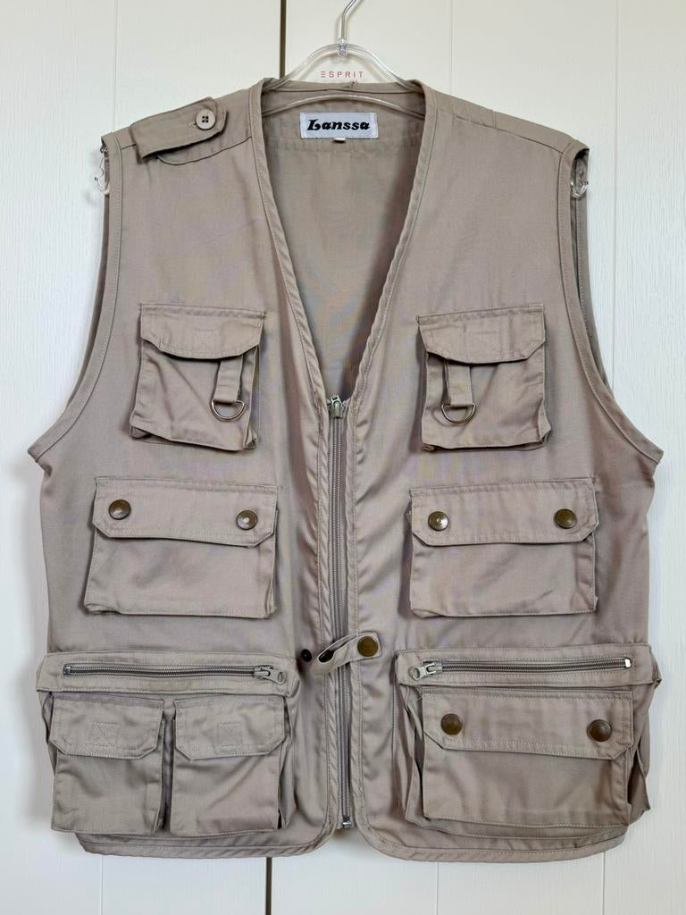 Lanssa outdoor vest - Beige - Maat M, Kleding | Heren, Bodywarmers, Gedragen, Maat 48/50 (M), Beige, Ophalen of Verzenden
