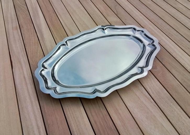 Een ovalen inox plateau, schaal, Maison & Meubles, Accessoires pour la Maison | Plateaux, Utilisé, Enlèvement ou Envoi