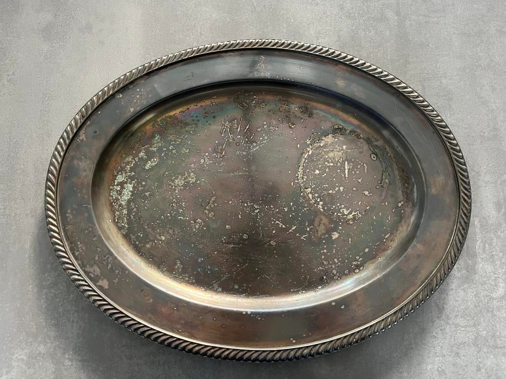 US navy zilveren plateau wo2, Ophalen