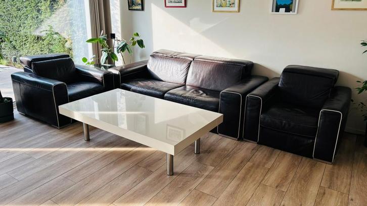 Natuzzi canapé+2 fauteuils cuir relax – excellent état, Maison & Meubles, Canapés | Salons, Utilisé, Banc droit, Quatre personnes ou plus