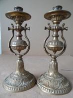 Vintage bronzen of koperen scheepskandelaars wandkandelaars, Ophalen of Verzenden