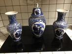 3 delig vazenstel vaas dekselpot Delfts, Antiek en Kunst, Ophalen of Verzenden