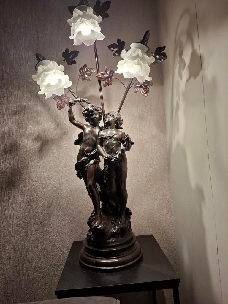 Tafellamp art-nouveau stijl, Antiquités & Art, Antiquités | Éclairage, Enlèvement