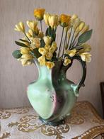 Groene, antieke karaf vaas met handvat, Ophalen