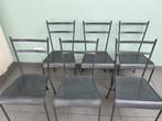 Zes metalen stoelen Habitat, Ophalen, Gebruikt, Metaal, Grijs