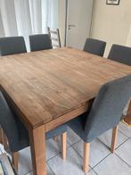 Massieve teak vierkante tafel, Huis en Inrichting, Ophalen, Zo goed als nieuw