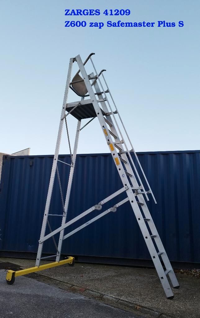 Magazijntrap Zarges Bordestrap 6 en 10 - Mobiele platform, Doe-het-zelf en Bouw, Ladders en Trappen, Zo goed als nieuw, Trap, Ophalen of Verzenden