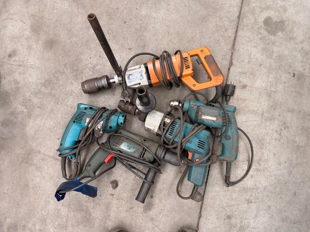 Lot boormachines en slijpschijven in prima staat, Doe-het-zelf en Bouw, Gereedschap | Handgereedschap, Zo goed als nieuw, Ophalen