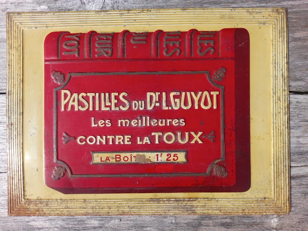 metalen reclamebord voor hoesttabletten, Verzamelen, Ophalen of Verzenden, Zo goed als nieuw, Reclamebord