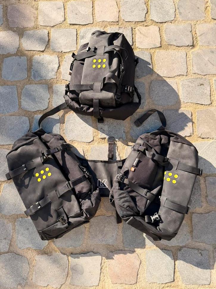 Kriega OS Base met drie tassen, Motoren, Accessoires | Koffers en Tassen, Zo goed als nieuw, Ophalen