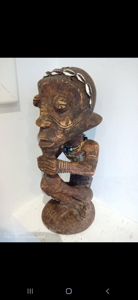 Statue africaine ancienne en bois sculpté – déco ethnique /, Antiquités & Art, Art | Sculptures & Bois, Enlèvement