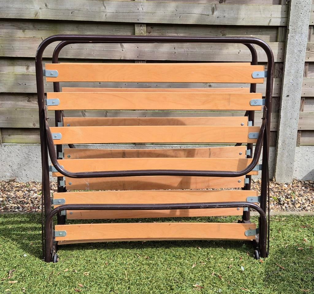 Velbed, Ophalen, 90 cm, Eenpersoons, Bruin