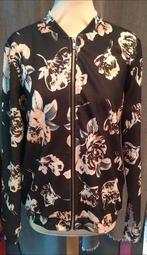licht zomerjasje zwart met bloemen, Ophalen of Verzenden, Maat 38/40 (M), Zwart