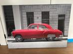 Canvas print zwart/wit rode auto zonder kader, Ophalen, Zo goed als nieuw, Print