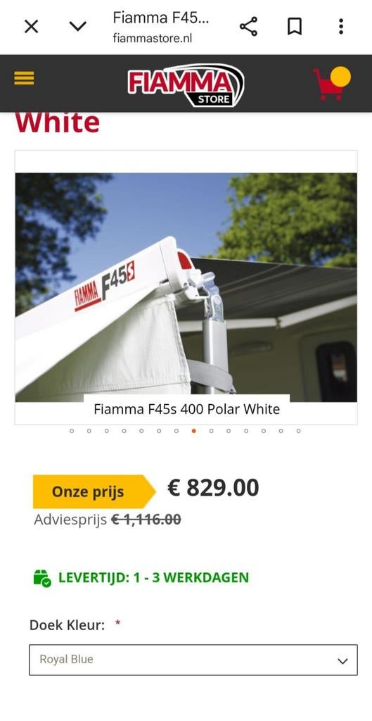 Fiamma luifel, Ophalen of Verzenden