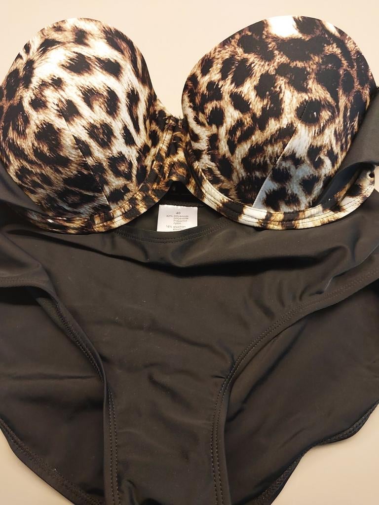 Bikini met luipaardmotief. Maat 38! Nieuw!, Ophalen of Verzenden, Zwart, Bikini